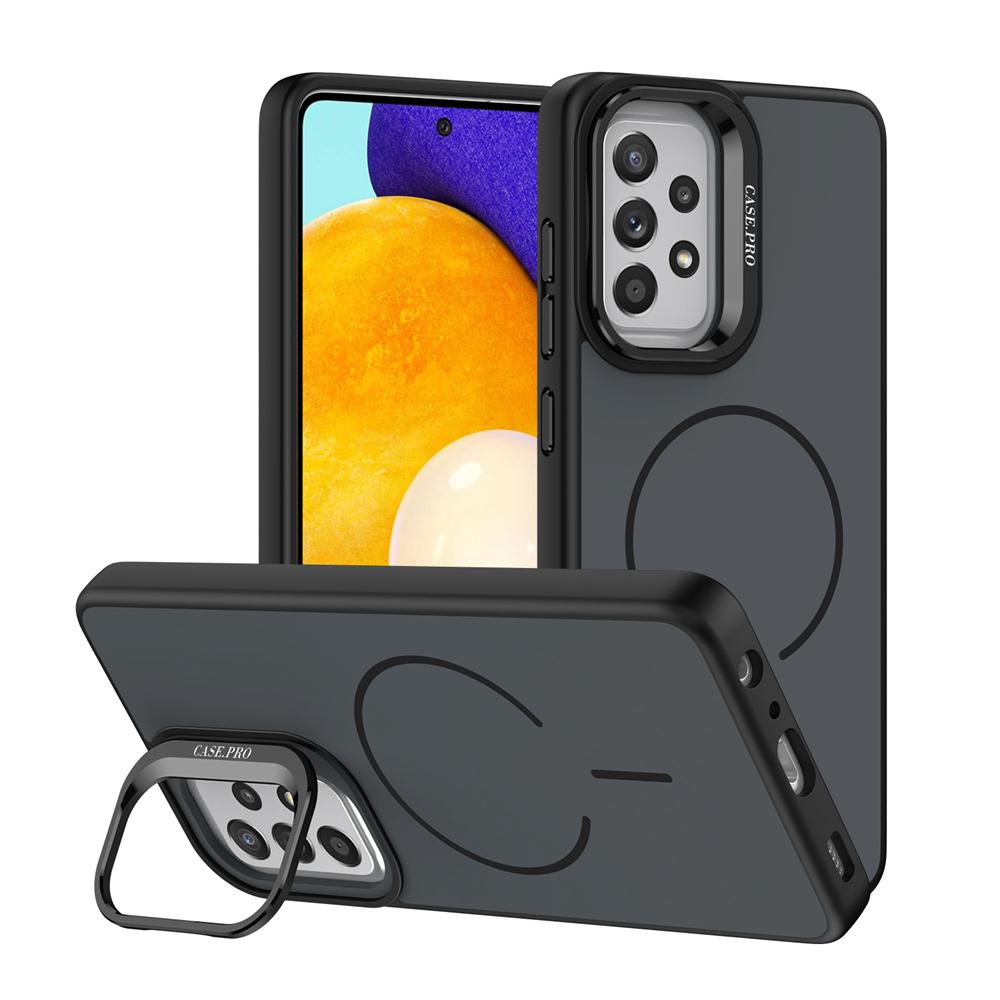 KEYSION Matte Skin Feel Lens Stand Phone Case for MagSafe for Samsung A52 A52S 5G Magnetic Shockproof Cover for Galaxy A13 4G 5G