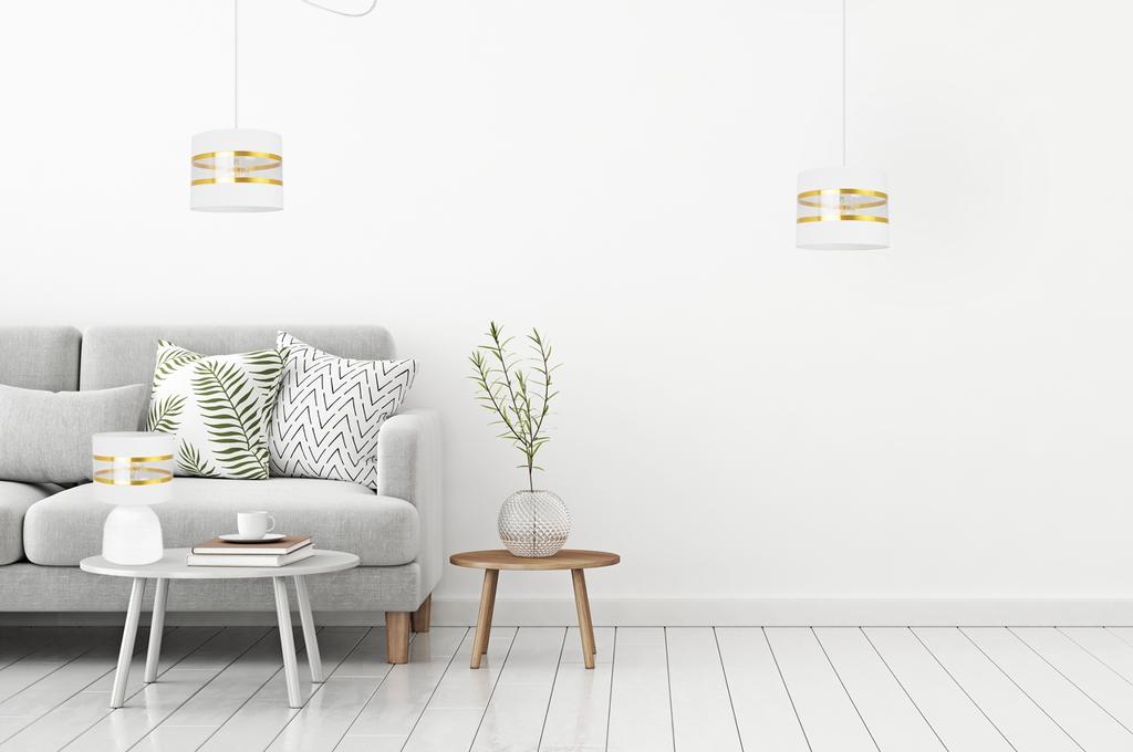 Night Table Lamp, Elegant Gold Lampshade, 20 Cm