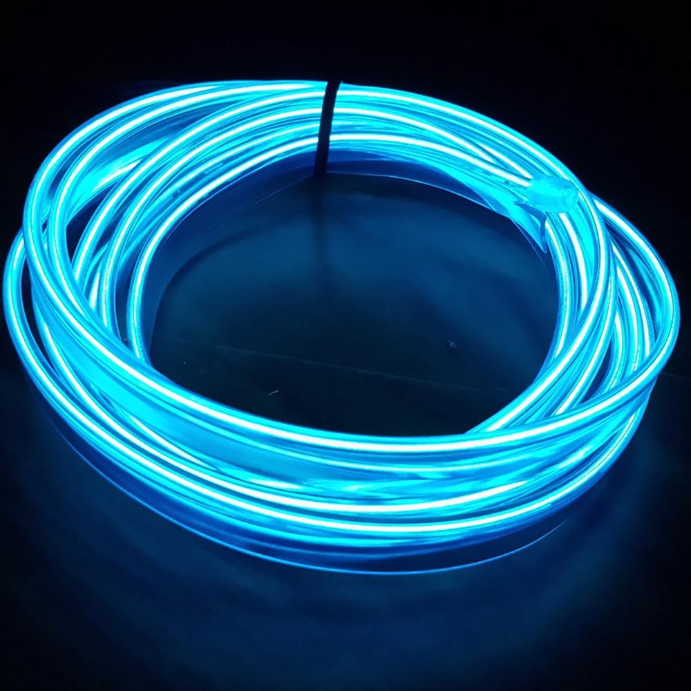 LED dekorativní lampa do interiéru auta 5M EL kabeláž Neonový pásek pro auto DIY Flexibilní okolní světlo USB Party Atmosphere Diode