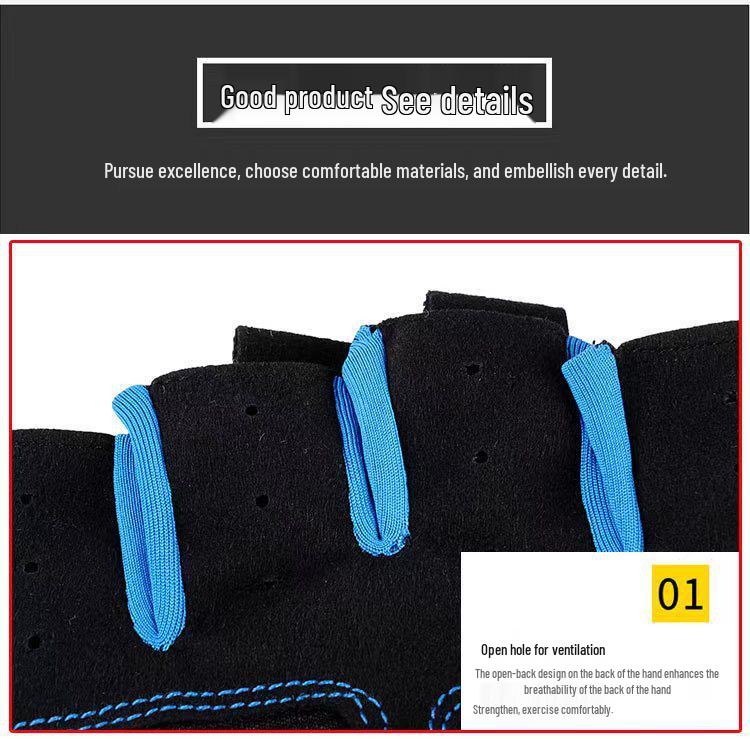 Unisex Non-slip Half Finger Fitness Gloves with Wrist Support for Outdoor Sports