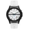 Orologio Cronografo al Quarzo da Uomo ARMANI EXCHANGE Hampton Quadrante Bianco Cinturino in Silicone/Gomma 46mm AX2435