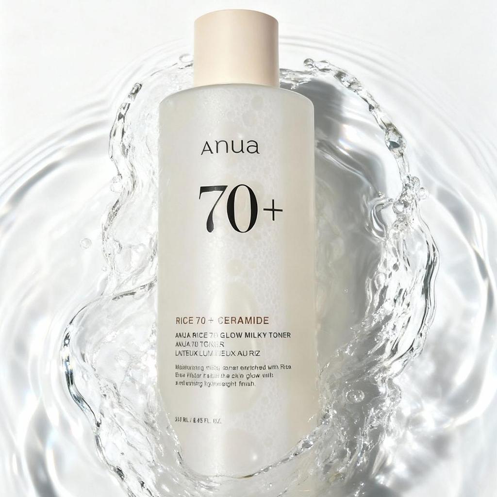 Anua RICE 70 GLOW MILKY TONER 250ML, Even Skin Tone, Oil Balancing, Soothing, For All Skin Types, K-Beauty, Korean Makeup