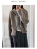Women's High Waist Gray Wool Pleated Midi Skirt - Autumn/Winter Korean A-Line Style