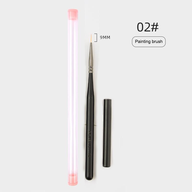 Wooden Handle Nail Drawing Brushes For Manicure Lines Painting Gradient Uv Gel Extension Builder Drawing Pen