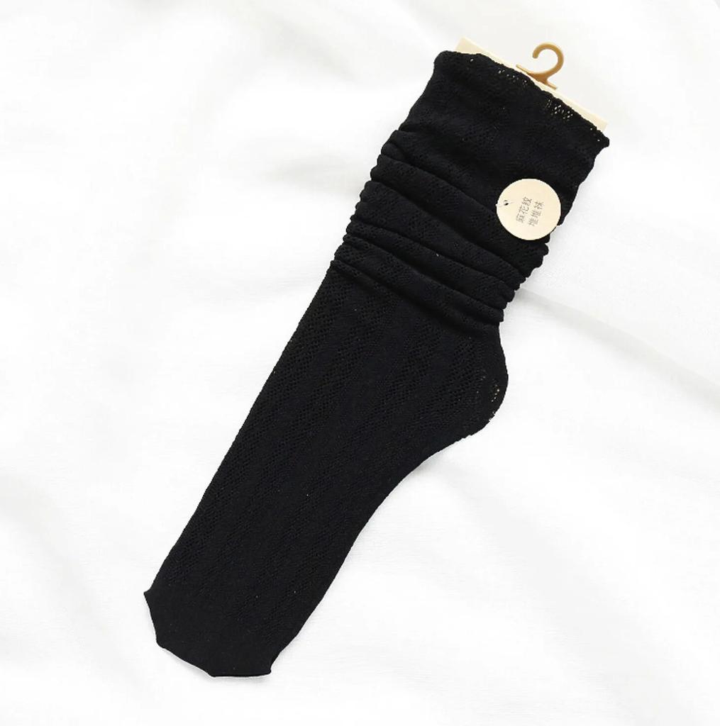 Women Socks Fashion Sexy Crew Socks For Women Summer Solid Hollow Out Women Soft Cute Long Socks For Women Mesh Thin Sexy
