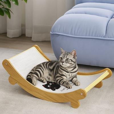 Wear-resistant Sisal Cat Scratching Pad Scratch Resistant U-shaped Cat Scratching Board Detachable Wooden Cat Sofa Bed