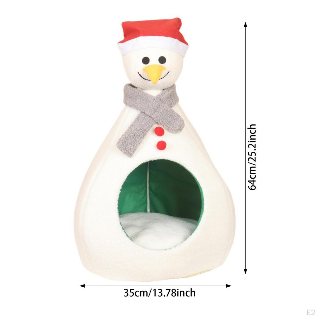Weihnachts-Katzenhaus-Bett für Wohnungskatzen Gemütliche Schneemannform Kreative Weihnachts-Höhle