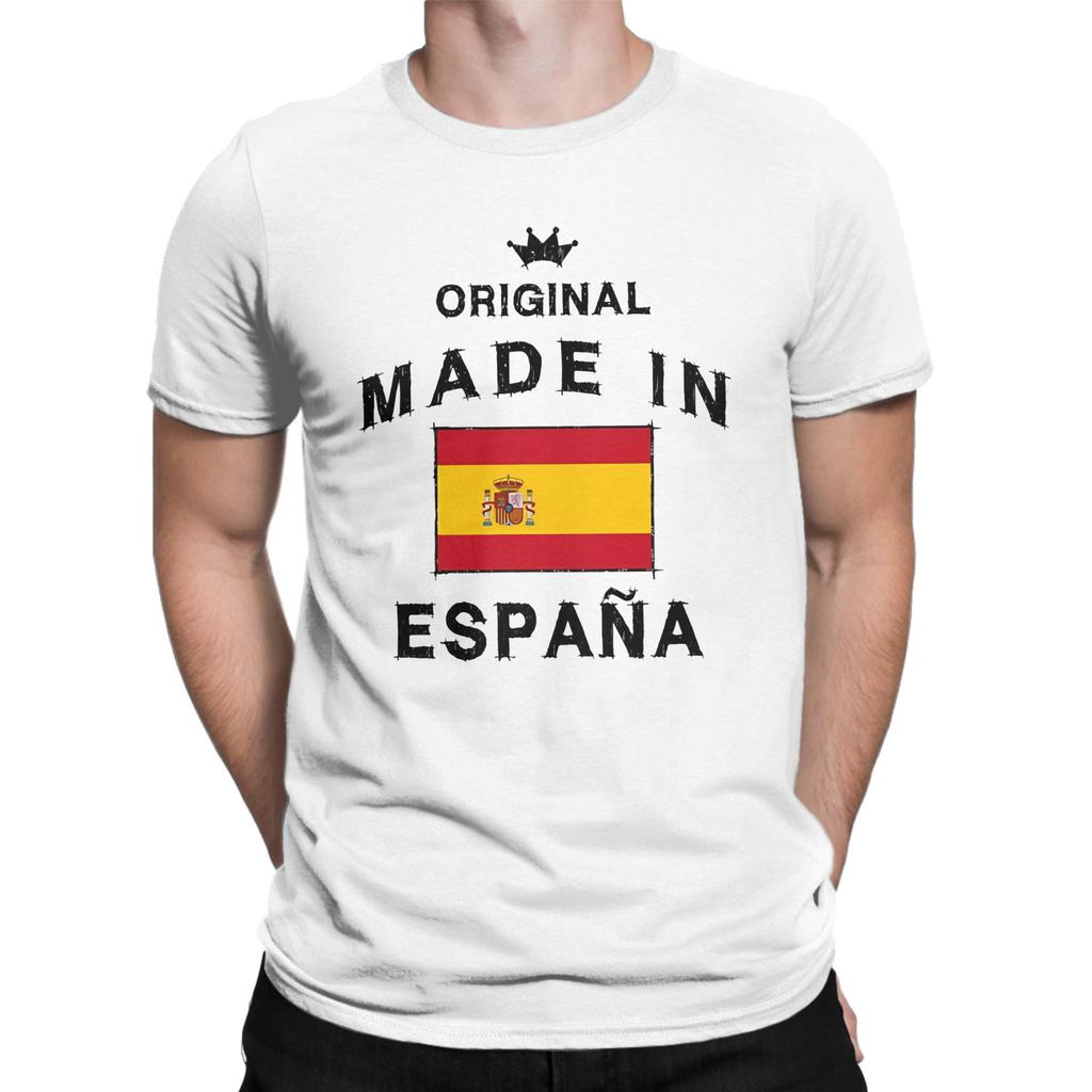 Spain Spanish Map T Shirt Summer Trendy Cool TShirts Men Cotton Crew Neck Oversized Clothing Short Sleeves Vintage Tshirt