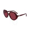 Ferragamo Rood Geometrische Dames Zonnebril Sf1084s 612 58