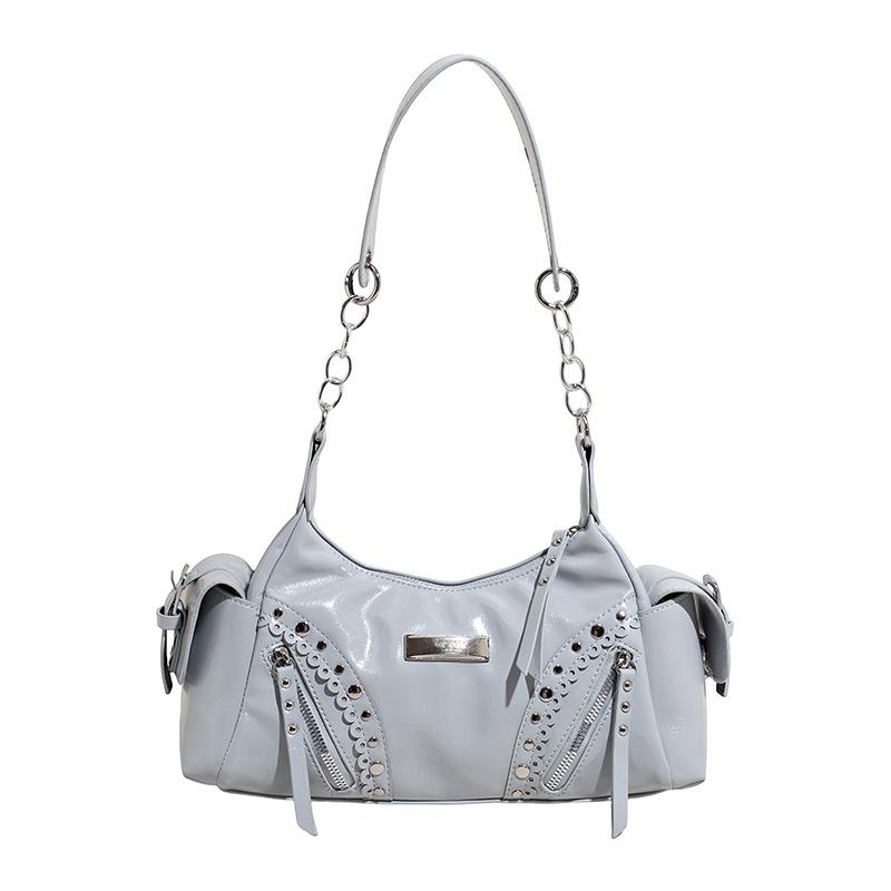 New Rivet Women's Bag Multifunctional Retro Bag Large Capacity Portable Shoulder Bag Soft Texture Casual Bag