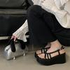 New Summer Design Narrow Band Buckle Strap Platform Wedge Heels Woman Sandals Fashion Open Toe Banquet Shoes