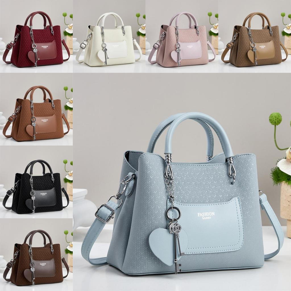 Lässige Einzel-Schultertasche aus PU-Material mit Reißverschlusstasche für den täglichen Gebrauch