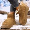 Fashion Classic Faux Suede Platform Snow Boots for Women Anti Slip Thicken Plush Warm Ankle Boots Woman Comfy Thick Sole Winter Booties