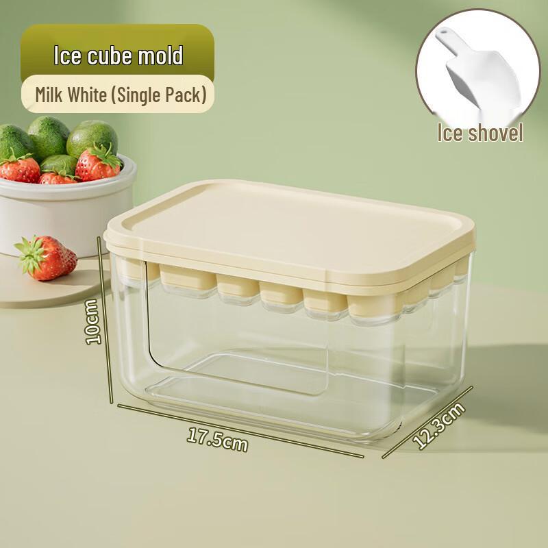 Zhou Mushi Food-Grade Ice Cube Tray with Lid With Ice Scoop
