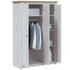 VidaXL Pin Garde-robe à 3 Portes Penderie Armoire de Rangement Stockage Armoire de Vêtements Chambre à Coucher Maison Blanc 282663