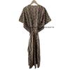 Women Floral Printed Hippie Green Cotton Maxi Beach Cover Gypsy Caftan Dress CKFTN-SCRN-FULL-BUYIT-153