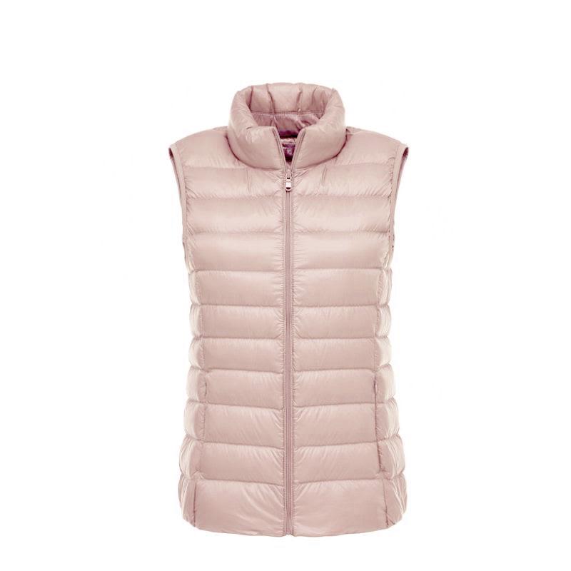 Červená dámská lehká tenká vesta bez rukávů Módní krátké vesty