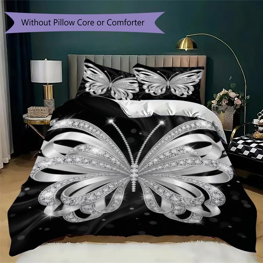 Sparkle Jewel Pattern Bedding uilt Set uilt Cover Pillowcase Home Decoration Birthday Gift (1 * duvet cover + 2 * pillowcase without core)