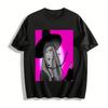 Dark Witch Print Long Sleeve T-Shirt Unisex Loose Crewneck Top Trendy Subculture Outfit Pure Cotton T-shirt