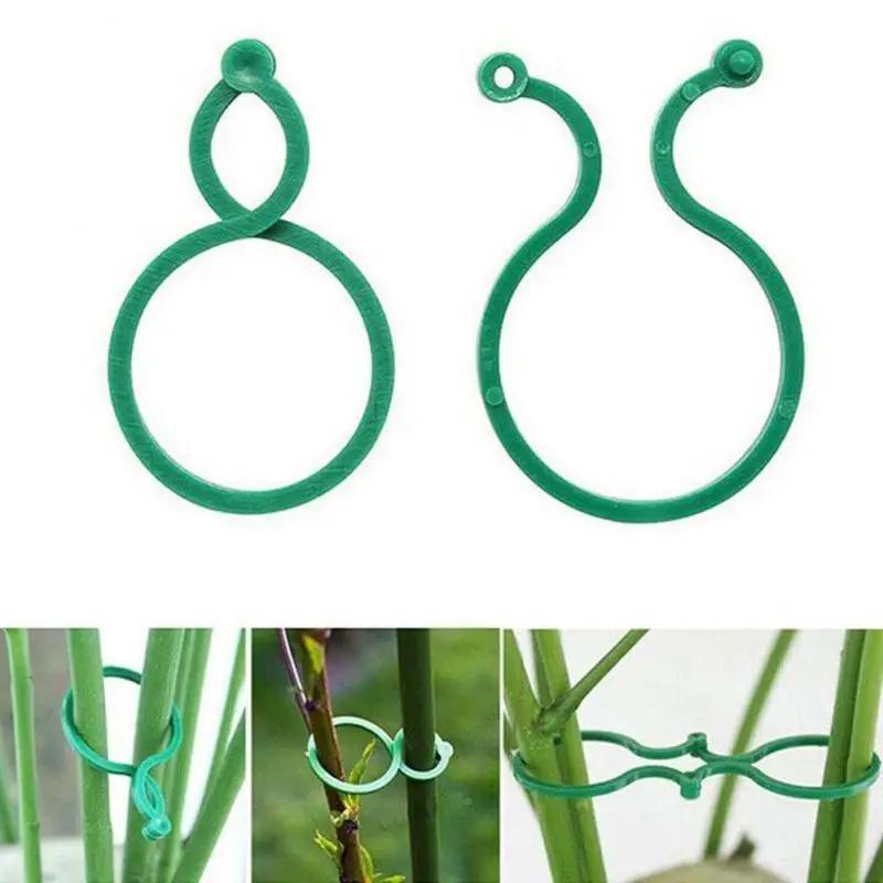 

Garden Plant Clips For Vegetable Growing Upright Plant Holder Green Plastic Bundled Ring Garden Stand Tool Vine Support зелёный