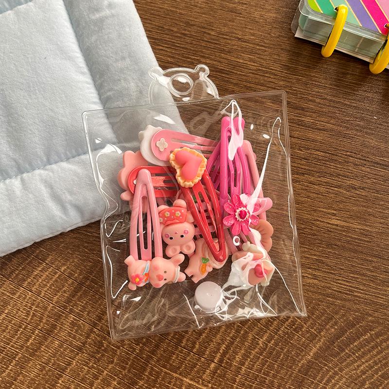 10-delat set med söta färgglada resin tecknade frukt hårklämmor för barn