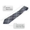 S1 SHLAX&WING Check Gray Men's Silk Tie, Standard Size 147cm