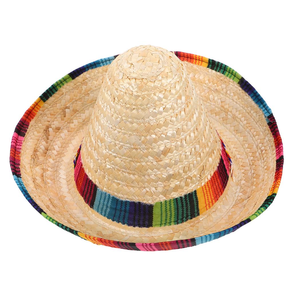 43 Cm Diameter Fiesta Carnival Party Hats Party Dog Sombrero Carnival Costume Straw Hats With Drawstring Mexican Hat For