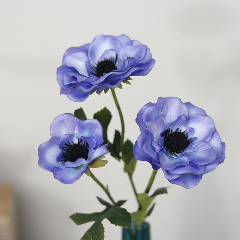 

Новые 3 головки анемона искусственные цветы шелковый мак искусственные цветы украшение для вечеринки свадьбы Рождество домашний декор аксессуары для венка