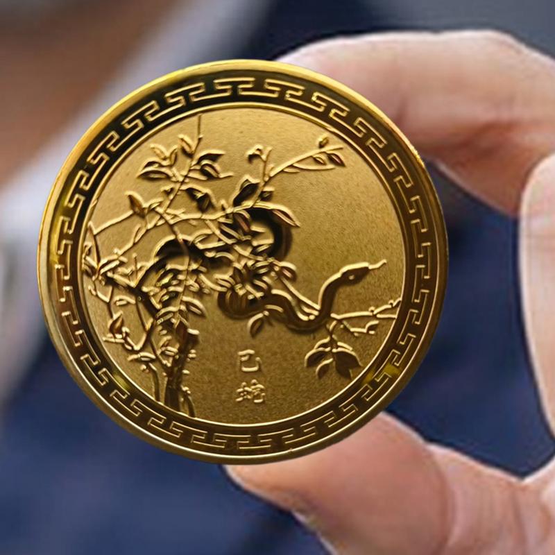 Pamětní mince s motivem Nového roku hada 2025, 3D reliéf, maskot, dekorace Feng Shui, čínská, pamětní mince