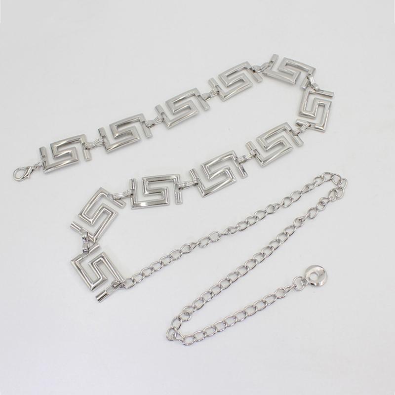 Metal Geometric Waist Chain Adjustable Belt Body Chain Jewelry For Women Shirt Dress Decorative Waist Chain