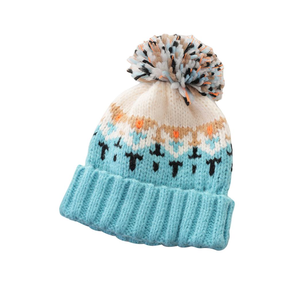 Popular Contrast Color Skull Caps for Women and Teens Comfortable Knitted Beanies Hat for Outdoor Sport Winter Activity