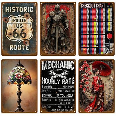 Vintage Metal Signs Plates Tin Sign Posters Man Cave Bar Retro Wall Art Mural Outdoor House Bathroom Home Room Decorations Decor