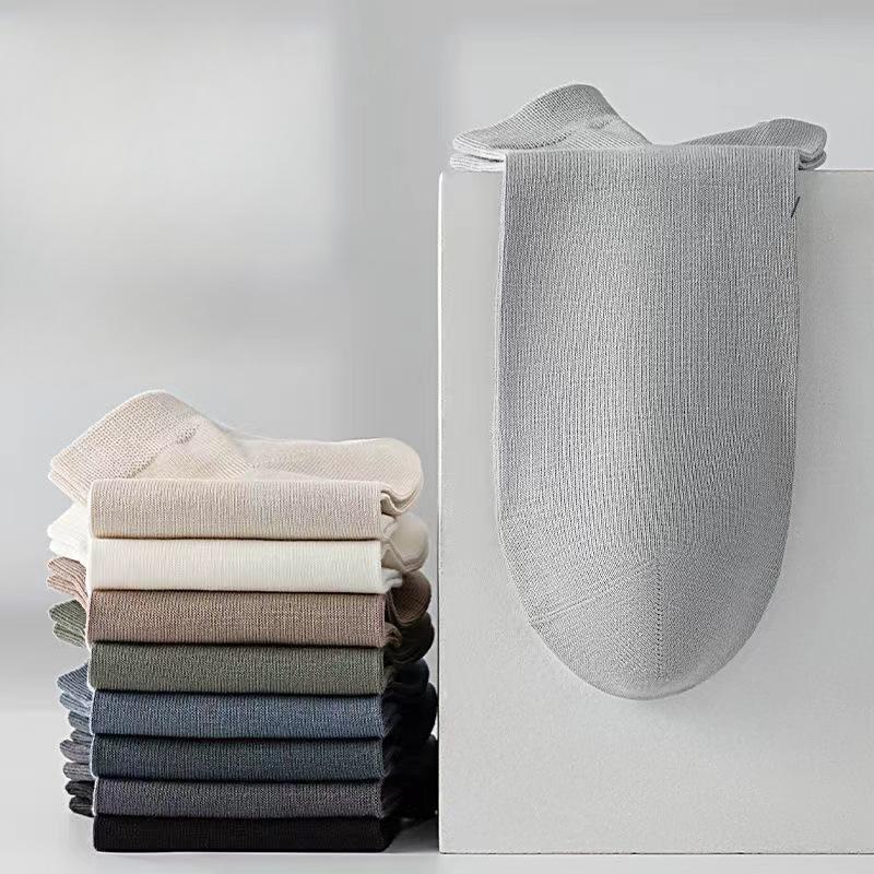 Spring and Summer Socks, Men's Short Socks, Solid-color Anti-odor, Sweat-absorbing and Antibacterial Short Socks, Thin Business Boat Socks