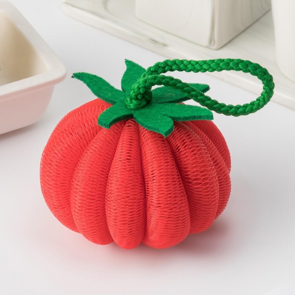 4pcs Soft Fruit Shower Balls Does Not Scatter Scrubbing Vegetable Bath Ball Soft Bubble Fun Bubble Bath Flower