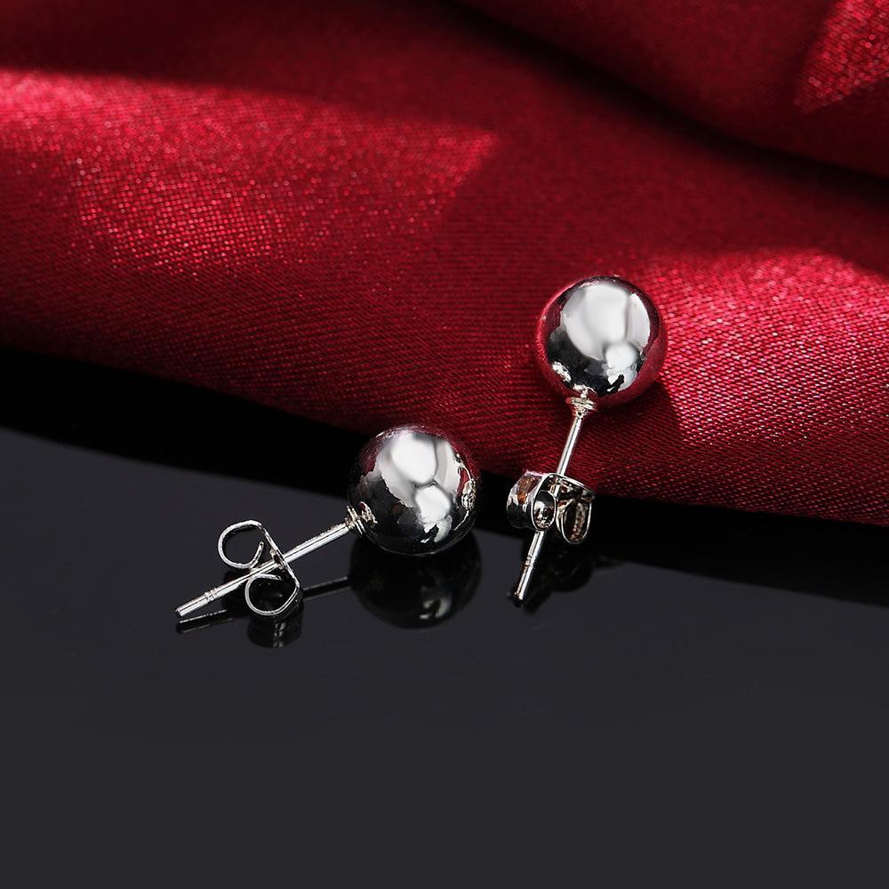 New 925 Sterling Silver Luxury Minimalist Bead Stud Earrings: Fashionable Women's Wedding Charm Jewelry Gift