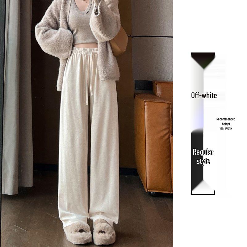 Plus Size Women's Gray High Waist Wide-Leg Pants - Spring/Summer Casual Draped Trousers