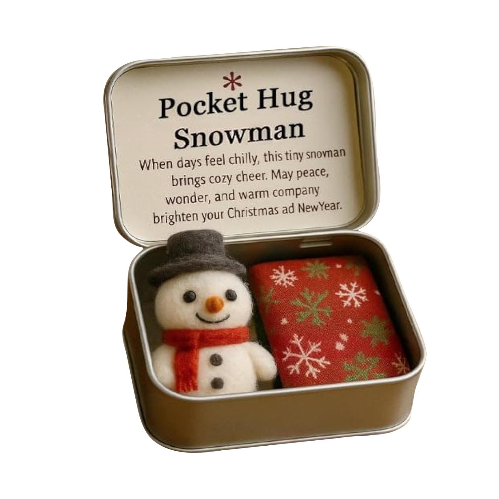 

Christmas Pocket Hug Gift, Cute Short Plush Christmas Design, Tin Box Packaging, Perfect For Friends, Colleagues, And Family.