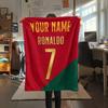1PC Custom Name CR7 Patterned Flannel Blanket Suitable For All Seasons for Home Decor Warmth and Comfort Gifts Holiday Present -HE53