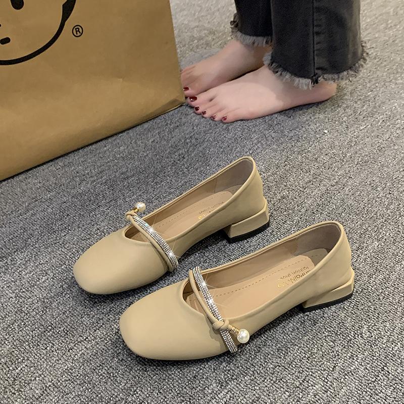 Boty Mary Jane pro ženy Boty k šatům na nízkém podpatku Robustní lodičky na podpatku Mary Janes s páskem ke kotníkům Neformální dámské Baletní boty se čtvercovou špičkou