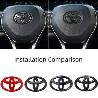 1Pc ABS Steering Wheel Emblem Badge Sticker for Hilux Prius Avensis Auris Corolla Camry Interior Car Decorate Accessories