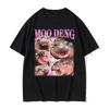 Niedliches Moo Deng Baby Nilpferd Lustiges Meme T-Shirts Damen Lässig Kurzarm T-Shirt Vintage Hip Hop Streetwear T-Shirt Oberteile