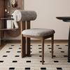Nordic Solid Wood Dining Chair with Upholstered Soft Backrest - Cotton & Linen Fabric, Designer Style for Home or Cafe Use