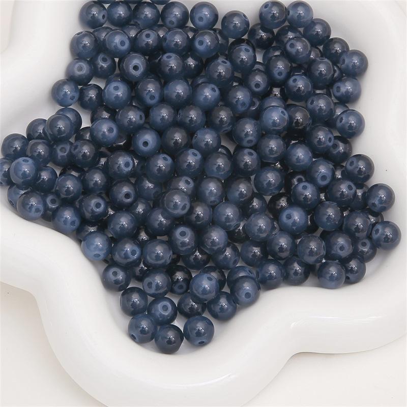 Glass Jelly Solid Color Imitation Jade Round Beads Loose Beads DIY Handmade Necklace String Beads Jewelry Accessories Beads for Jewelry Making