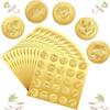 Chinco 500 Pieces Gold Embossed Envelope Seals Stickers Adhesive Seal Stickers Vintage Embossed Foil Certificate Kit Plant DIY Labels for Wedding
