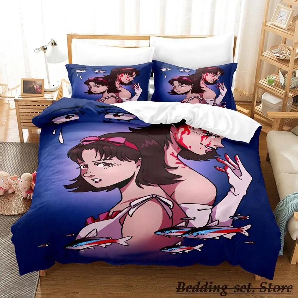 New konsatoshi Bedding Set Single Twin Full Queen King Size Bed Set Aldult Kid Bedroom Duvetcover Sets Anime Bed Kawaii
