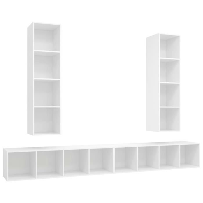 VidaXL Wall-mounted TV Cabinets 4 Pcs White Chipboard