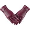 Winter Leather Gloves Women, Warm Wool Lining Touchscreen Texting