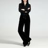 Han Meng Xuan 100% Mulberry Silk Velvet Wide-Leg Pants