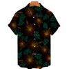 Men's casual shirt plant printed summer clothing Hawaiian short sleeved 2026 medieval vintage beach vacation top