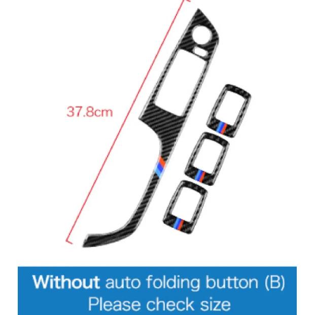 For BMW 3 Series E90 LHD 2005-2012 - Interior Power Window Switch Trim, Real Carbon Fiber Easy Tall Decor